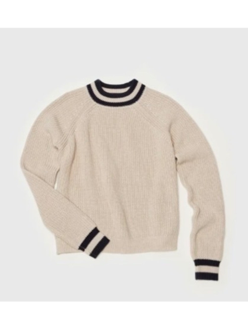 Jenni Kayne Varsity Cotton Cashmere Crewneck Sweater Size S